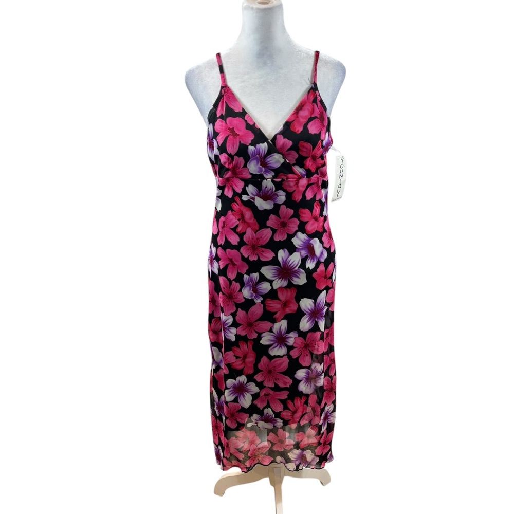 Vintage Brand‎ New With Tags Y2K Younique Brand Floral Chiffon Maxi Dress Medium